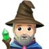 🧙🏻‍♂️ man mage: light skin tone display on Apple